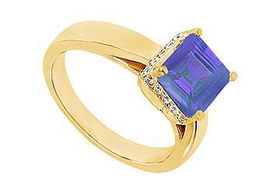 Sapphire and Diamond Ring : 14K Yellow Gold - 0.83 CT TGW - Ring Size 9.0sapphire 