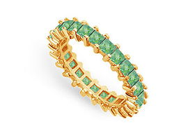 Emerald Eternity Band : 14K Yellow Gold  3.00 CT TGW - Ring Size 9.5emerald 