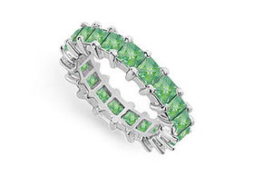 Emerald Eternity Band : 14K White Gold  4.00 CT TGW - Ring Size 9.0emerald 