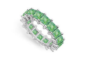 Emerald Eternity Band : 14K White Gold  5.00 CT TGW - Ring Size 9.0emerald 