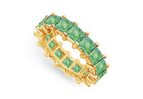 Emerald Eternity Band : 14K Yellow Gold  5.00 CT TGW - Ring Size 9.0emerald 