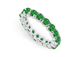 Emerald Eternity Band : 14K White Gold - 2.00 CT TGW - Ring Size 9.5emerald 