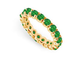 Emerald Eternity Band : 14K Yellow Gold - 2.00 CT TGW - Ring Size 9.5emerald 