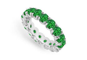 Emerald Eternity Band : 14K Yellow Gold - 3.00 CT TGW - Ring Size 9.5emerald 