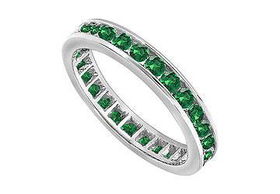 Emerald Eternity Band : 14K White Gold - 1.00 CT TGWemerald 