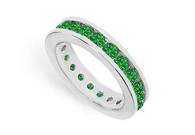 Emerald Eternity Band : 14K White Gold  2.00 CT TGW - Ring Size 9.0emerald 