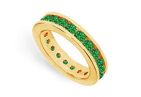 Emerald Eternity Band : 14K Yellow Gold  2.00 CT TGW - Ring Size 9.0emerald 