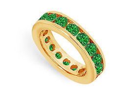 Emerald Eternity Band : 14K Yellow Gold  3.00 CT TGW - Ring Size 9.0emerald 