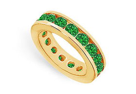 Emerald Eternity Band : 14K Yellow Gold  4.00 CT TGW - Ring Size 9.0emerald 