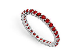 Ruby Eternity Band : 14K White Gold  1.00 CT TGW - Ring Size 9.0ruby 