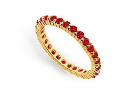 Ruby Eternity Band : 14K Yellow Gold  1.00 CT TGW - Ring Size 9.0ruby 