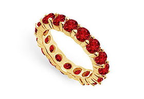 Ruby Eternity Band : 14K Yellow Gold  3.00 CT TGW - Ring Size 9.0ruby 