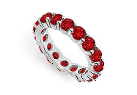 Ruby Eternity Band : 14K White Gold  4.00 CT TGW - Ring Size 9.0ruby 