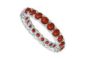 Ruby Eternity Band : 14K White Gold  5.00 CT TGW - Ring Size 9.0ruby 