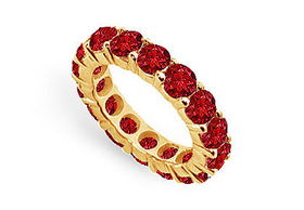 Ruby Eternity Band : 14K Yellow Gold  5.00 CT TGW - Ring Size 9.0ruby 