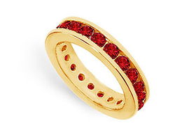 Ruby Eternity Band : 14K Yellow Gold  2.00 CT TGW - Ring Size 9.5ruby 