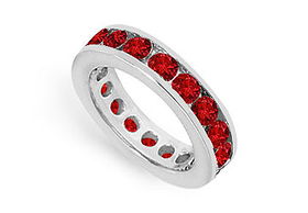 Ruby Eternity Band : 14K White Gold  3.00 CT TGW - Ring Size 9.5ruby 