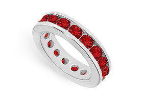 Ruby Eternity Band : 14K White Gold  4.00 CT TGW - Ring Size 9.5ruby 