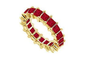 Ruby Eternity Band : 14K Yellow Gold  2.00 CT TGW - Ring Size 9.5ruby 