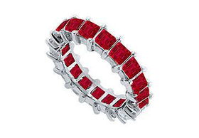 Ruby Eternity Band : 14K White Gold  2.00 CT TGW - Ring Size 9.5ruby 