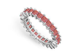 Ruby Eternity Band : 14K White Gold  3.00 CT TGW - Ring Size 9.5ruby 