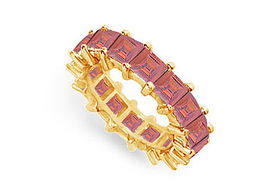 Ruby Eternity Band : 14K Yellow Gold  5.00 CT TGW - Ring Size 9.0ruby 