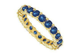 Blue Sapphire Eternity Band : 14K Yellow Gold  1.00 CT TGW - Ring Size 9.5blue 