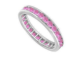 Pink Sapphire Eternity Band : 14K White Gold - 1.00 CT TGWpink 