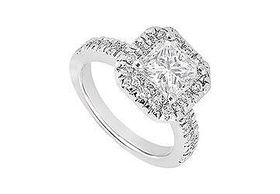 Diamond Engagement Ring : 14K White Gold - 1.00 CT Diamonds - Ring Size 9.5diamond 