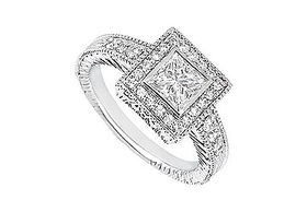 Diamond Engagement Ring : 14K White Gold - 1.00 CT Diamonds - Ring Size 9.5diamond 