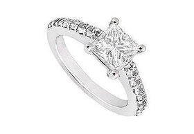 Diamond Engagement Ring : 14K White Gold - 1.00 CT Diamonds - Ring Size 9.5diamond 