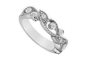 Diamond Ring : 14K White Gold - 0.15 CT Diamonds - Ring Size 9.5diamond 