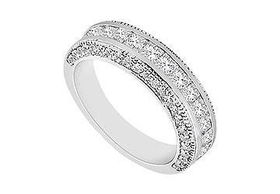 Diamond Wedding Band : 14K White Gold - 1.00 CT Diamonds - Ring Size 9.0diamond 