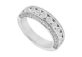 Diamond Wedding Band : 14K White Gold - 1.00 CT Diamonds - Ring Size 9.0diamond 