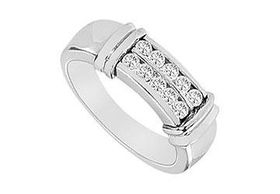 Diamond Wedding Band : 14K White Gold - 0.33 CT Diamonds - Ring Size 9.0diamond 