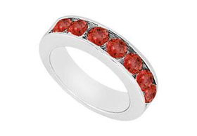 Ruby Wedding Band : 14K White Gold - 0.50 CT TGW - Ring Size 9.0ruby 