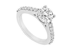 Diamond Engagement Ring : 14K White Gold - 1.00 CT Diamonds - Ring Size 9.5diamond 