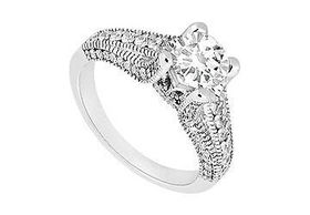 Diamond Engagement Ring : 14K White Gold - 1.00 CT Diamonds - Ring Size 9.5diamond 