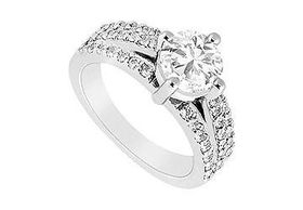 Diamond Engagement Ring : 14K White Gold - 1.00 CT Diamonds - Ring Size 9.5diamond 