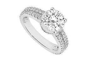 Diamond Engagement Ring : 14K White Gold - 1.00 CT Diamonds - Ring Size 9.0diamond 