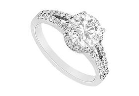 Diamond Engagement Ring : 14K White Gold - 1.00 CT Diamonds - Ring Size 9.5diamond 