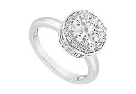 Diamond Engagement Ring : 14K White Gold - 1.00 CT Diamonds - Ring Size 9.5diamond 