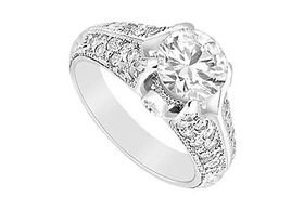 Diamond Engagement Ring : 14K White Gold - 1.00 CT Diamonds - Ring Size 9.0diamond 