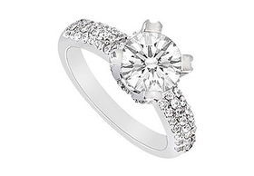 Diamond Engagement Ring : 14K White Gold - 1.00 CT Diamonds - Ring Size 9.0diamond 