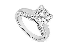 Diamond Engagement Ring : 14K White Gold - 1.00 CT Diamonds - Ring Size 9.0diamond 