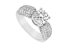 Diamond Engagement Ring : 14K White Gold - 1.00 CT Diamonds - Ring Size 9.0diamond 