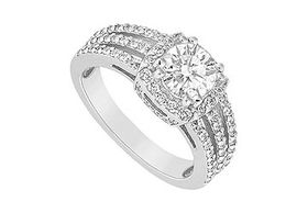 Diamond Engagement Ring : 14K White Gold - 1.00 CT Diamonds - Ring Size 9.0diamond 