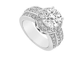 Diamond Engagement Ring : 14K White Gold - 1.00 CT Diamonds - Ring Size 9.0diamond 