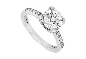 Diamond Engagement Ring : 14K White Gold - 1.00 CT Diamonds - Ring Size 9.0diamond 