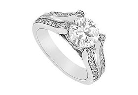 Diamond Engagement Ring : 14K White Gold - 1.00 CT Diamonds - Ring Size 9.0diamond 